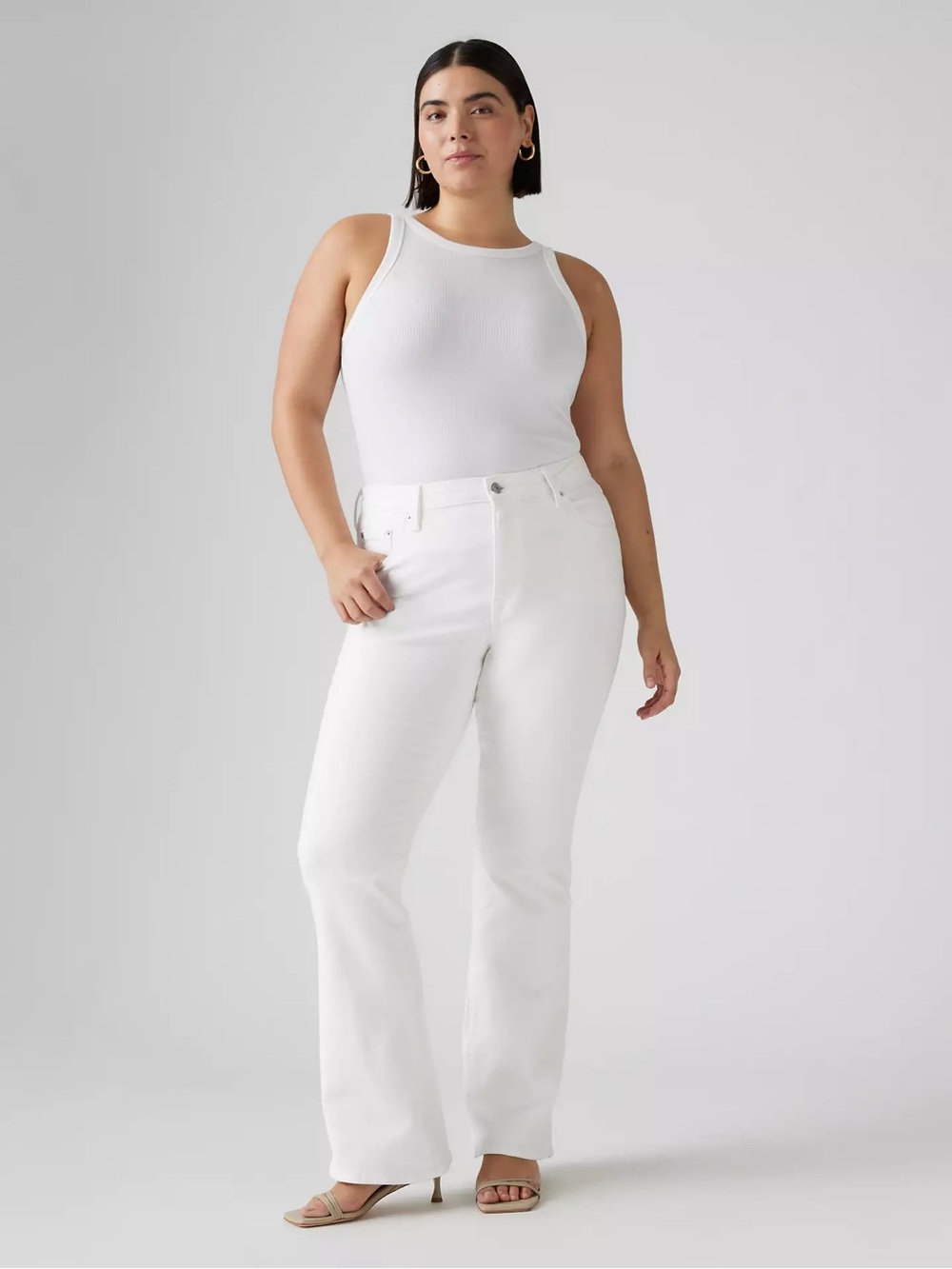 Levi's 726 High Rise Flare Jeans in White Denim Waist 31 Inseam 30"